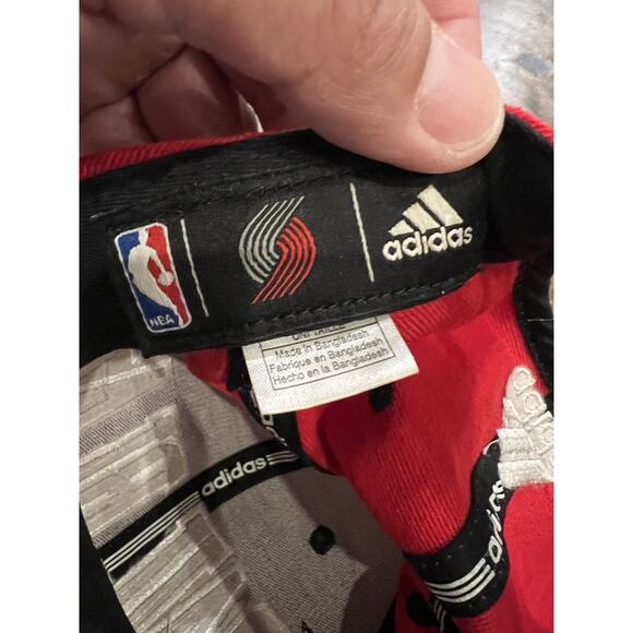 Adidas Mens Red Gray NBA Portland Trail Blazers SnapBack Hat Wool Baseball Cap - Picture 8 of 10